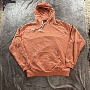 YoungLA Hoodie Men's XL Peach Orange Pullover Sweatshirt Workout Heavy Spellout